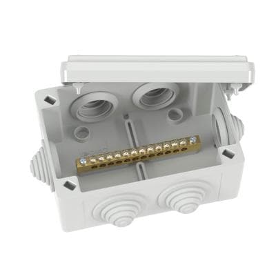 Кабели Коробка уравнивания потенциалов 12 зажимов 6 вводов d25мм IP55 120х80х50 DKC NE3112